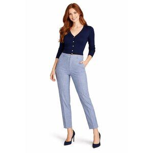 Banana Republic Size 8 Ryan Fit Striped Ankle Pants Blue/White